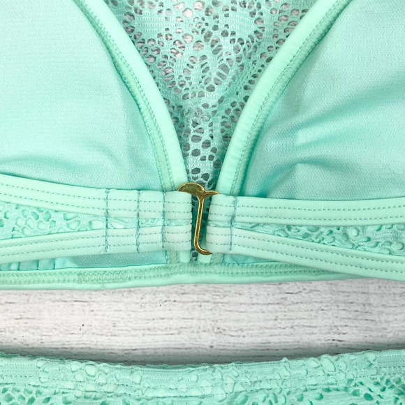 NEW Women Turquoise Sexy Two Piece Air Mesh Bikini Large - Picture 9 of 10